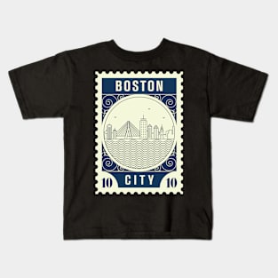 Boston Stamp Design Kids T-Shirt